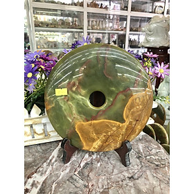 Mua Đồng điếu (đồng tiền ) phong thủy đá ngọc Onyx - Đường kính 20 cm