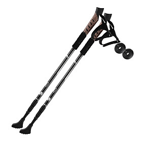 2pcs Folding Trekking Walking Hiking Sticks Poles Camping Cane Bag