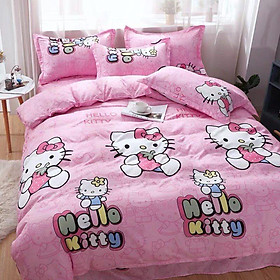Mua Trọn Bộ Ga Kèm 2 Vỏ Gối Nằm Đa Dạng Mẫu Mã  Màu Sắc- Mẫu MÈO CÁT XANH- Cute- Evily1990