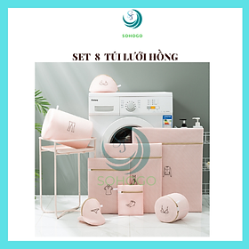 Mua  VIDEO -Combo 6-7-8 túi giặt 3 lớp bảo vệ quần áo  đồ lót dùng cho máy giặt-CHỌN SIZE-CHỌN MÀU- Set nhiều túi lưới giặt đồ cho máy giặt bảo vệ quần áo chống biến dạng chất lượng tốt dây kéo lưới mịn Polyester