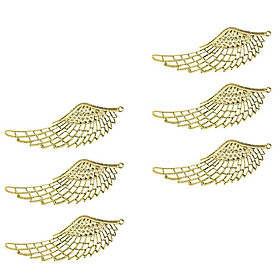 6Pcs Angel Wings Charms for Jewelry Necklace Earring Making Findings Gold