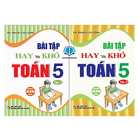 Sách - Combo Bài tập hay và khó toán lớp 5 - tập 1 + 2 (dùng chung cho các bộ sgk hiện hành) (HA)