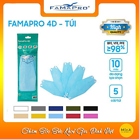 [TÚI - FAMAPRO 4D] - Khẩu trang y tế kháng khuẩn cao cấp Famapro 4D tiêu chuẩn KF94 (5 cái/ túi)