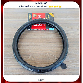 Bọc vô lăng cao cấp Macsim mã L16T-2 chất liệu da thật lõi cao su non - Khâu tay 100% phù hợp các loại xe