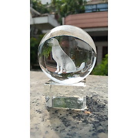 Mua Quả pha lê 3D con chó tuổi Tuất quà tặng đế pha lê độc đáo