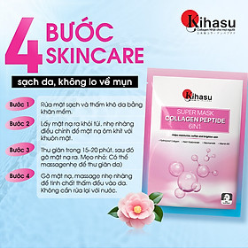 Mặt Nạ Collagen Peptide 6in1 Kihasu Công Nghệ Nhật Bản Dưỡng Ẩm Sâu, Phục Hồi, Trẻ Hóa, Sáng Da