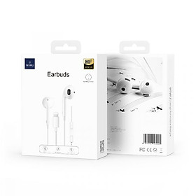 Tai nghe WiWU Earbuds HF Sound Plug And Play Dùng Cho iPhone, Màu Trắng - Hàng Chính Hãng
