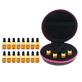 Foam Inserted Pocket Essential Oils Bag Travel Storage Case Pouch With 20 Refillable Empty Dropper Glass Bottles Kit