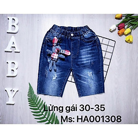Quần đùi ngố cho gái phối đồ đẹp bigsize 20-35kg chất jeans co giãn thoải mái
