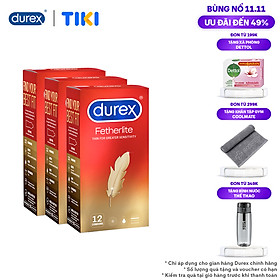 Bộ 3 Bao Cao Su Durex Fetherlite – Hộp 12 bao