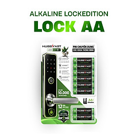 Pin Tiểu AA HubbFast Lock Edition - Pin Kiềm Alkaline Chuyên Dụng Cho Khóa Cửa Thông Minh, Vỉ 4 Viên AA 1.5V, Lên Đến 10.000 Lần Mở Khóa, Chống Rò Rỉ, Lưu Trữ 12 Năm - Dùng Cho Khóa Yale Kaadas Philips Samsung Hafele Xiaomi