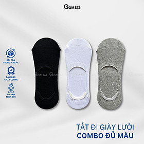 Set 5 Đôi Tất vớ Nam đi giày lười, có đệm cao su chống trượt gót chân