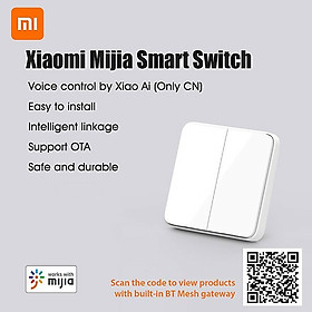 Xiaomi Công tắc thông minh Xiaomi Mijia ,Công tắc tường, Công tắc điều khiển Bluetôth Remoto,Hỗ trợ điều khiển bằng giọng nói thông minh sử dụng ứng dựng điện thoại