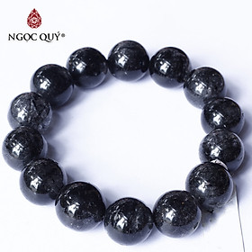 Vòng tay đá thạch anh tóc đen size hạt 15mm mệnh thủy, mộc - Ngọc Quý Gemstones