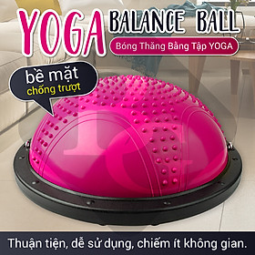 BG Bóng tập thăng bằngYOGA/GYM BALANCE BALL 46cm và 58cm cao cấp  (hàng nhập khẩu) - Hồng - 58CM   