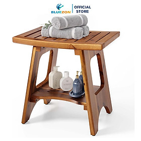 Mua Ghế gỗ mặt cong BLUEZON cao 44.5cm - dài 42.5cm  ghế tắm vòi sen chống thấm nước