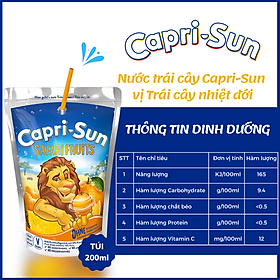 Nước trái cây Capri Sun vị Safari tổng hợp 200ml - hàng nhập khẩu Đức chính hãng