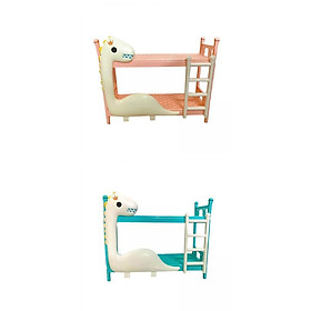 2x Stackable 1:12 Doll Furniture Bunk Beds Realistic DIY Decor Toy Doll House Models