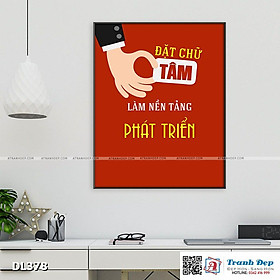 Mua Tranh động lực trang trí phòng làm việc - Đặt chữ tâm làm nền tảng phát triển - DL378