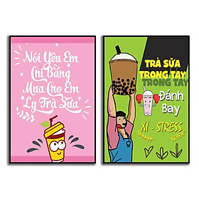 Mua Tranh treo tường trang trí quán trà sữa dễ thương