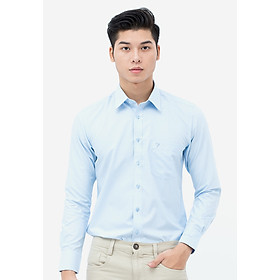 Áo sơ mi nam trơn màu dài tay vạt bầu Slim Fit Vĩnh Tiến 330