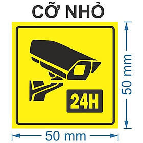 LOGO TEM STICKER BIỂU TƯỢNG CẢNH BÁO KHU VỰC CÓ CAMERA GIÁM SÁT - CCTV 24H