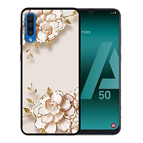 Ốp lưng cho Samsung Galaxy A50  Tranh Hoa Nền Trắng - Hàng chính hãng