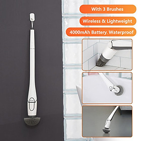 Máy lau chùi làm sạch bằng điện không dây đa chức năng với 3 chổi sạc USB CL99 Multifunctional Wireless Electric Cleaner