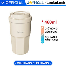 Ly giữ nhiệt LocknLock 460ml Coffee Tumbler màu trắng LHC3329BEG - Hàng chính hãng, thép không gỉ 316L - JoyMall