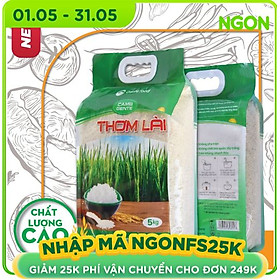 Gạo Thơm Lài Gente Food Hảo Hạng túi 5kg đặc biệt cơm thơm, mềm