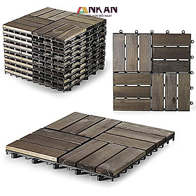 Mua Vỉ Gỗ Lót Sàn Ban Công Thương Hiệu ANKAN Gu Màu Đen 12 Nan  Ván Lót Sàn Gỗ Tự Nhiên Dùng Để Lót Sân Vườn  Hồ Bơi  Phòng Spa  Siêu Bền  Chịu Nước Tốt  Chống Trơn Trượt  Tiêu Chuẩn Xuất Khẩu