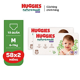 Combo 2 Tã/Bỉm quần Huggies Platinum NatureMade M58/L44/XL38/XXL26
