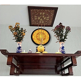 Mua Combo bộ bàn thờ chung cư kt 107cm + ám khói + đèn led ốp hậu bàn thờ