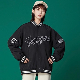 Áo Khoác Dù Bomber Unisex Form Rộng TORONA Bóng Chày Nam Nữ Ulzzang Dưới 75kg