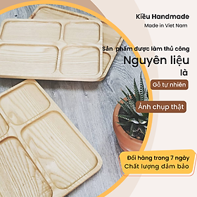 Mua Khay gỗ đựng đồ ăn  Khay gỗ chữ nhật  Khay gỗ décor  Khay gỗ kiểu Nhật - Gỗ tự nhiên  nguyên khối