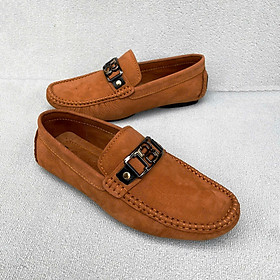 Giày Lười Da Nam Trường Hải GL330 Đế Âm da bò nguyên tấm 2 màu đen, vàng thời trang nam cao cấp