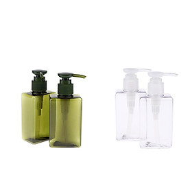 4Pcs 150ml PET Empty Flat Pump Containers for Foundation Emulsion Shower Gel
