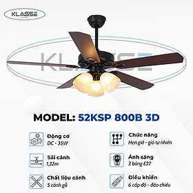 Mua Quạt trần chùm đèn Klasse 52KSP 800B – 3Đ hàng chính hãng