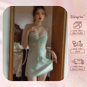 Váy Ngủ Hai Dây Thắt Nơ - B.Lingerie