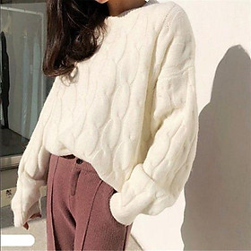 IELGY Loose round neck all-match retro base sweater