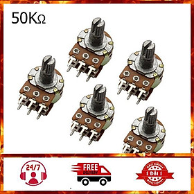 Mua Bộ 5 biến trở Volum  triết áp Đôi 50K ( 6 Chân )