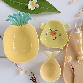 Mua Bộ Chén Ăn Dặm Kiểu Nhật Bằng Sứ Cho Bé Mã Vàng Nhiều Hình Bắp  Chanh  Tim