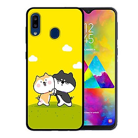 Ốp lưng cho Samsung Galaxy A30  Cún Vàng Và Đen - Hàng chính hãng