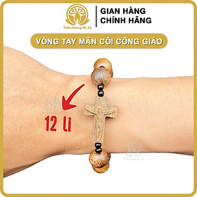 Vòng mân côi Công Giáo phong thủy 10 hạt trầm hương HÀ XÁ vòng đeo tay nam nữ may mắn tài lộc - 12mm - Mân côi