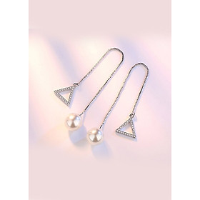 Bông tai ngọc trai dài đá zircon BHBT80