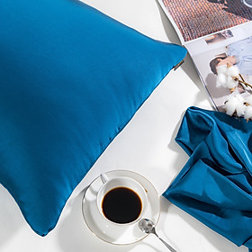 01 Vỏ Gối Nằm Gòn Bedding Lụa Satin Premium Cao Cấp Khoá Kéo Màu Trơn 50x70 cm