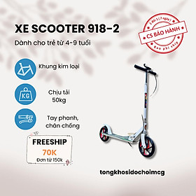 Xe trượt Scooter mã 918-2, khung kim loại có tay phanh và chân chống