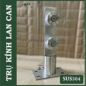 Mua Trụ kính lan can tròn rỗng inox 304 mờ tim 7cm