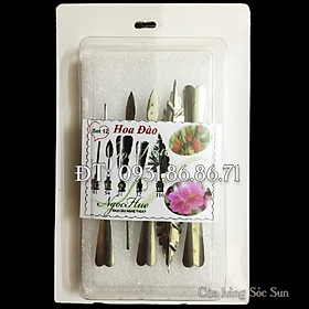 Mua Bộ 10 dụng cụ làm rau câu 3D – Set 12 – Bộ làm hoa đào - Tặng kèm kim nhụy – Mã số 1480