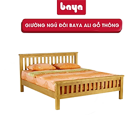 Mua Giường Ngủ Đôi BAYA ALI Chất Liệu Gỗ Thông Độ Bền Cao Thiết Kế Tối Giản Gam Màu Nhẹ Nhàng 1000429